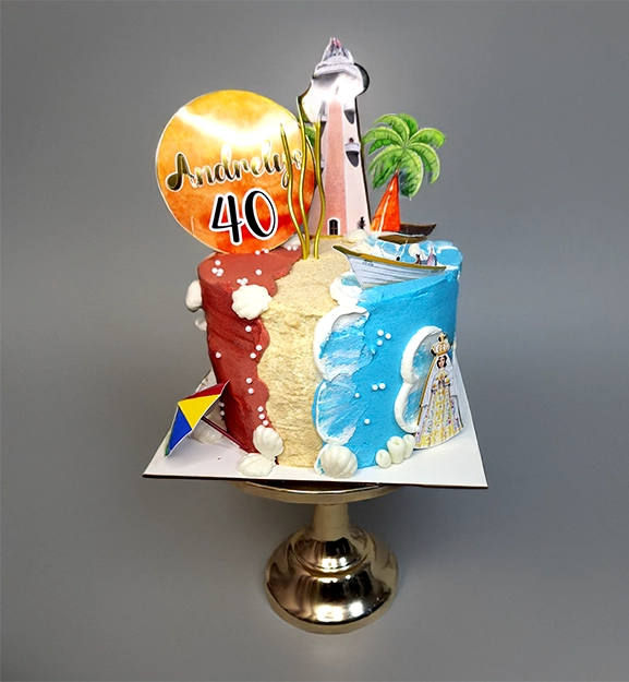 Andrelys 40 Azul Rojo Isla de Margarita Sol Sombrilla Virgen del Valle Faro Playa Almejas Fondant