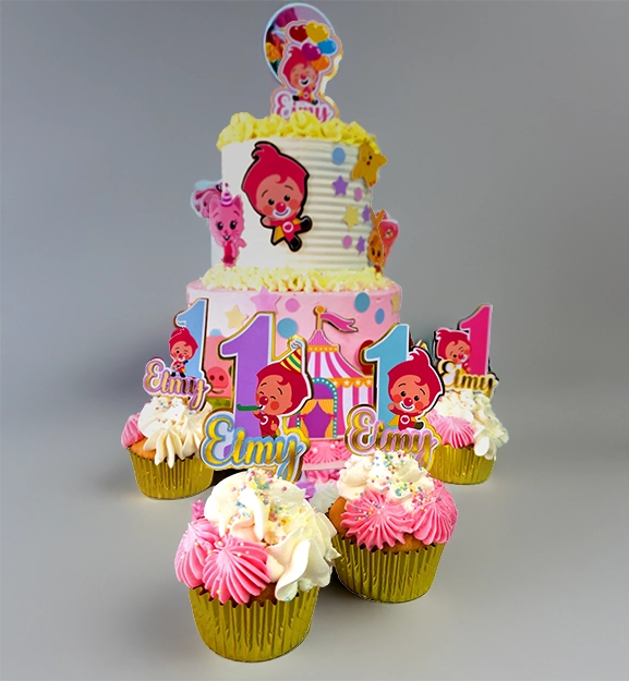 Eimy Rosada Plim Plim 2 pisos Cupcakes Colores